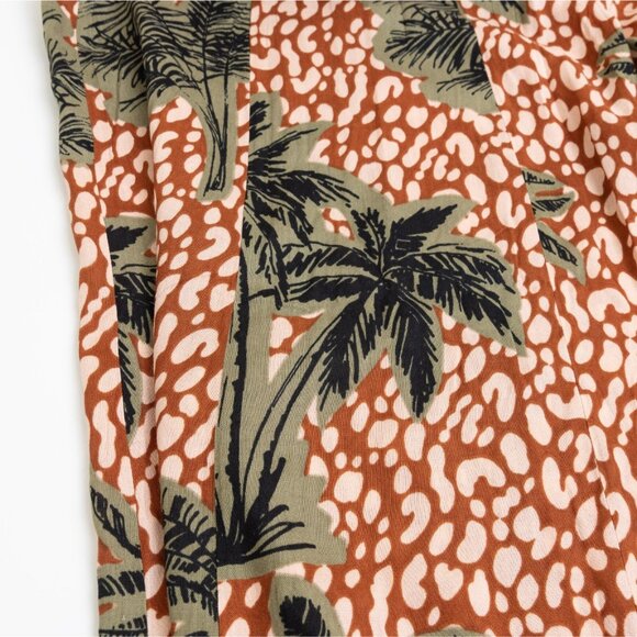 True Destinations Flare Pants Beach Coverup Wide Leg Tropical Palm Trees Small - Picture 7 of 11